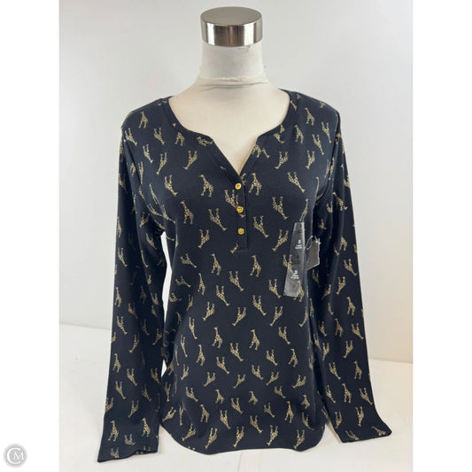 Top Long Sleeve By Karen Scott In Black & Gold, Size: S