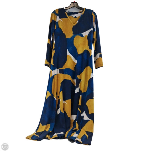 Dress Casual Maxi By Chicos In Blue & Yellow, Size: S