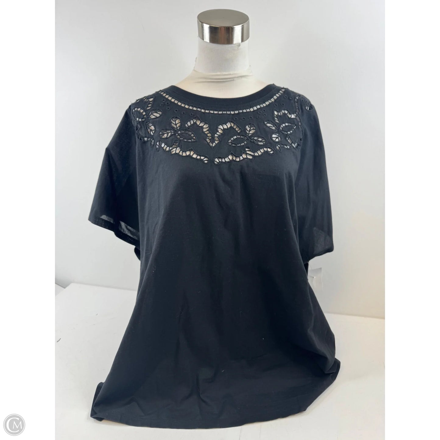 Top Short Sleeve By Clothes Mentor In Black, Size: Xxl
