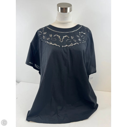 Top Short Sleeve By Clothes Mentor In Black, Size: Xxl