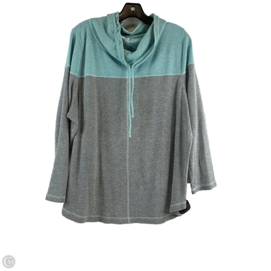 Top Long Sleeve By Talbots In Blue & Grey, Size: 2x