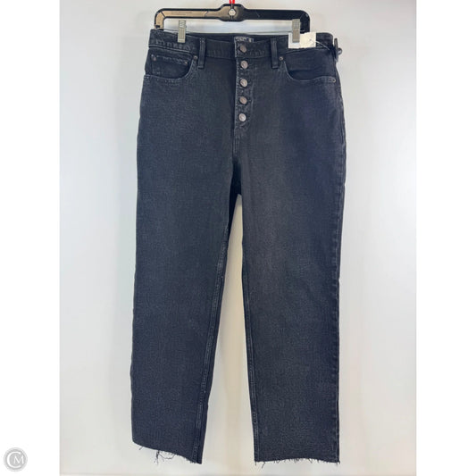 Jeans Straight By Abercrombie And Fitch In Black Denim, Size: 14