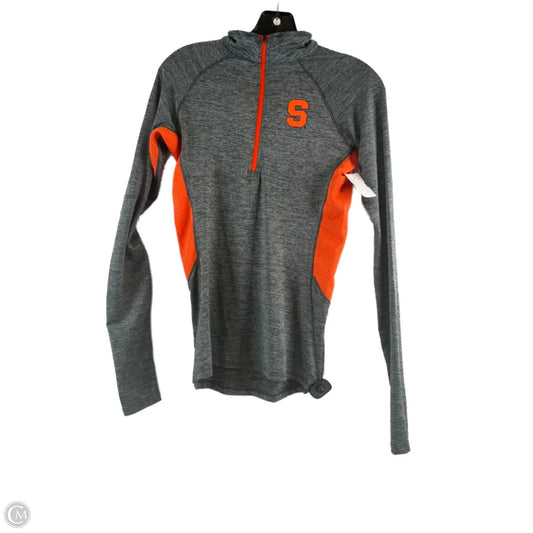 Athletic Top Long Sleeve Collar By Colosseum In Grey & Orange, Size: S