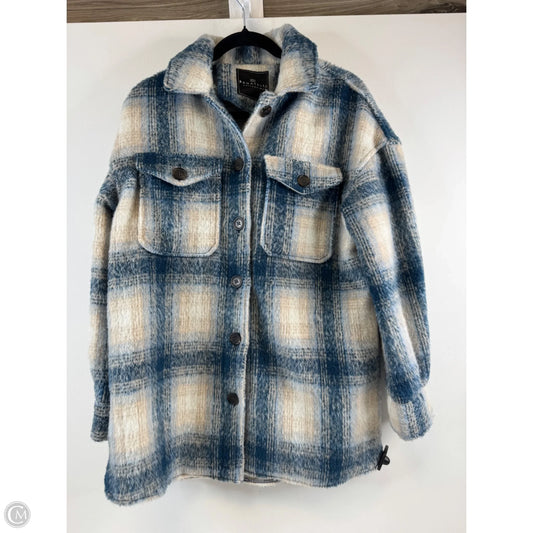 Jacket Shirt By Clothes Mentor In Blue & Tan, Size: M