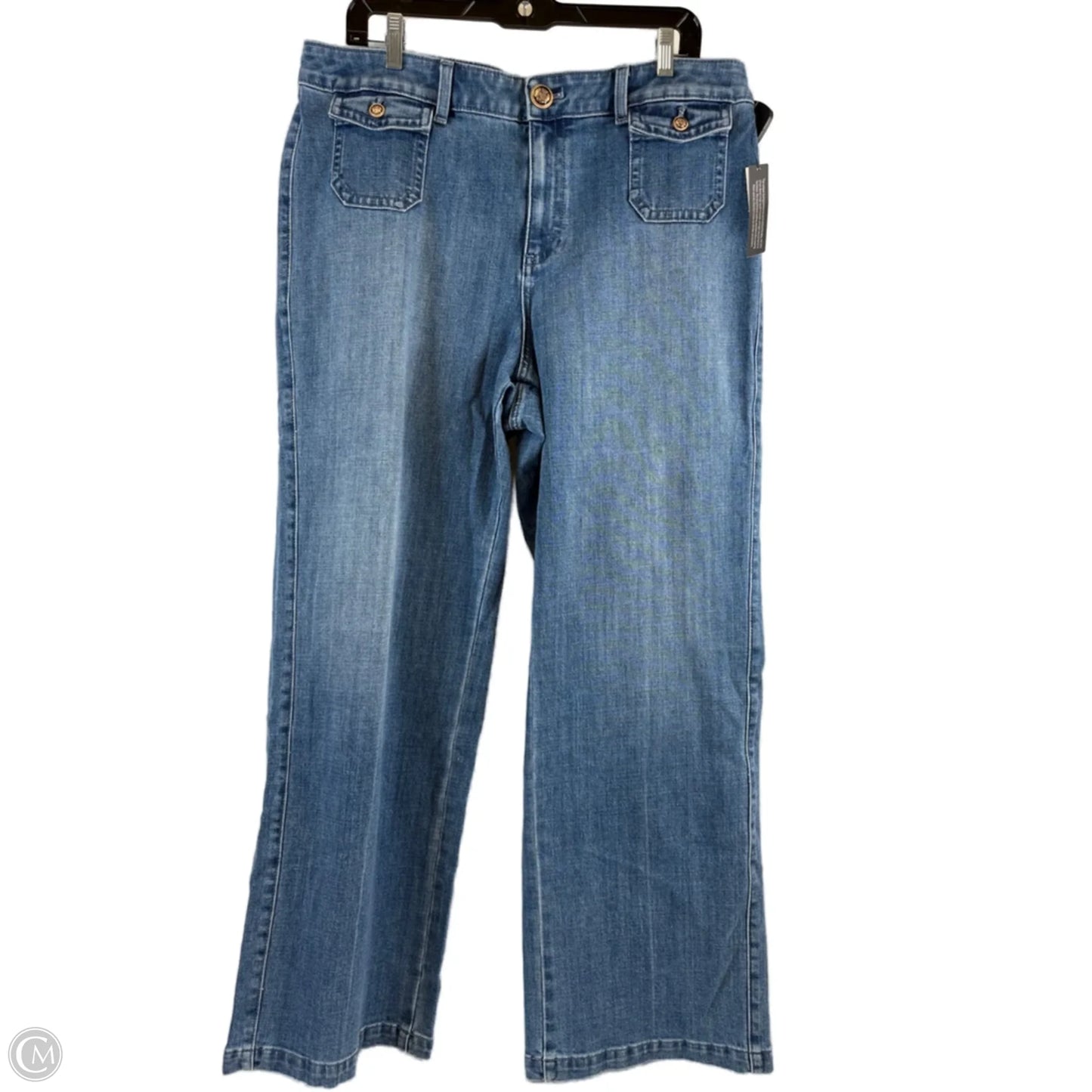 Jeans Wide Leg By Talbots In Blue Denim, Size: 14