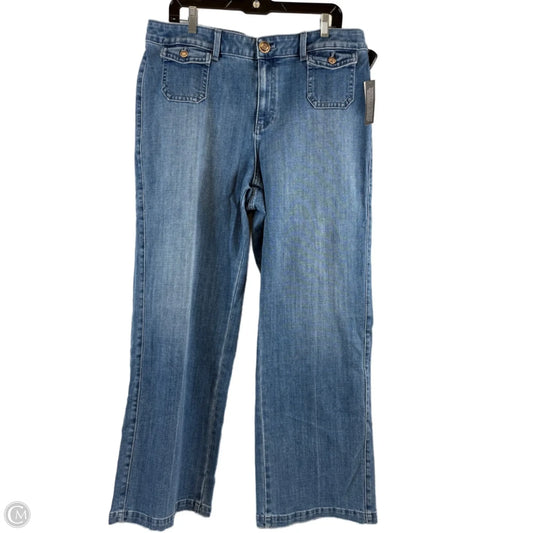 Jeans Wide Leg By Talbots In Blue Denim, Size: 14