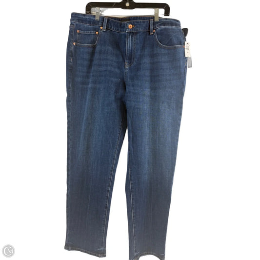 Jeans Straight By Talbots In Blue Denim, Size: 14