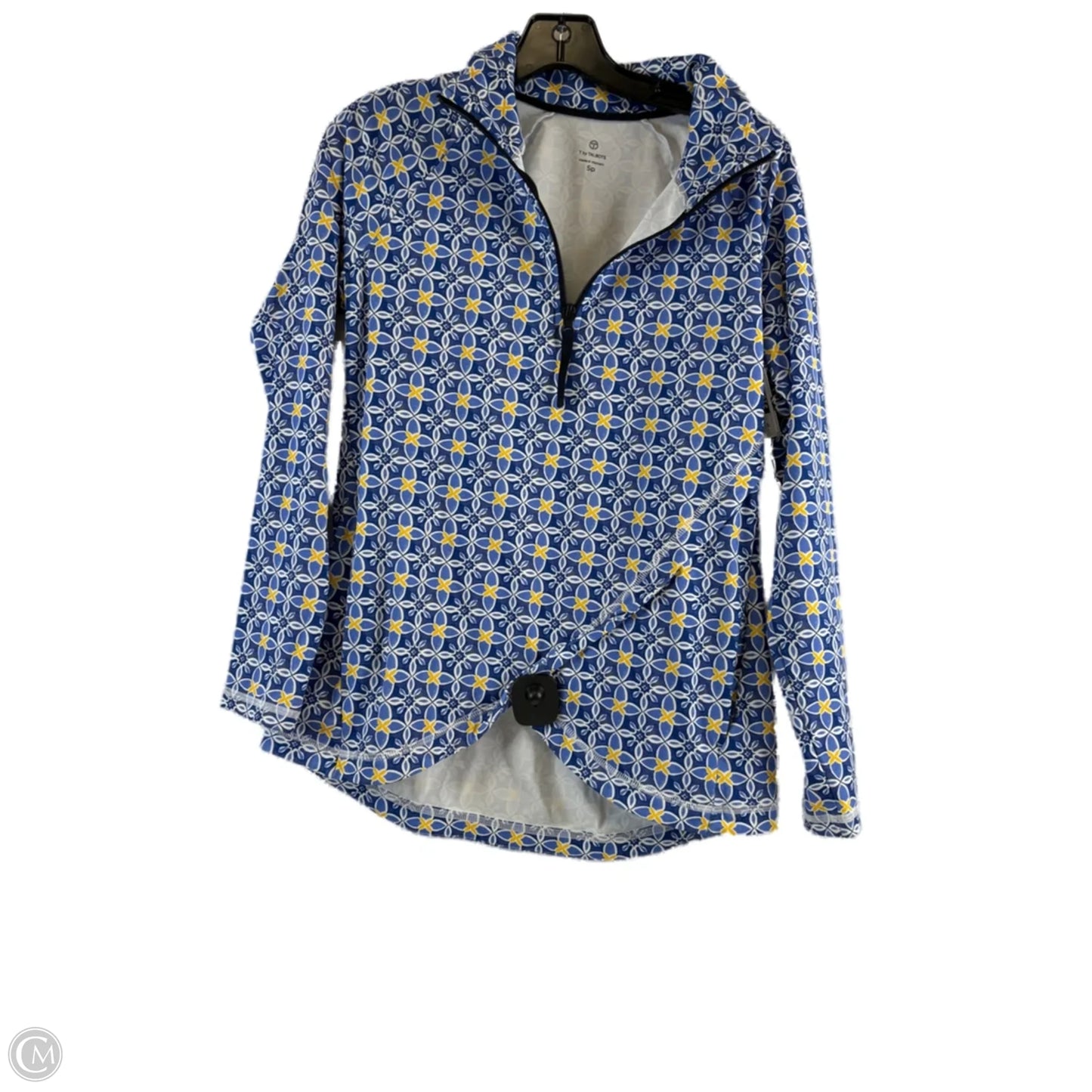 Top Long Sleeve By Talbots In Blue & White, Size: Sp