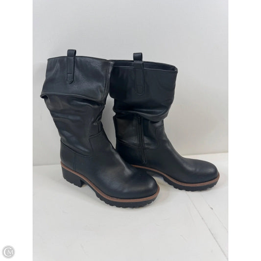Boots Mid-calf Heels By Clothes Mentor In Black, Size: 10