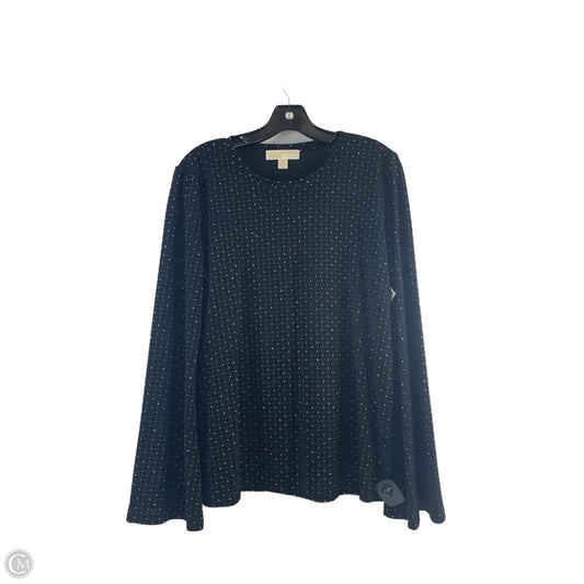Top Long Sleeve By Michael By Michael Kors In Black & Gold, Size: L