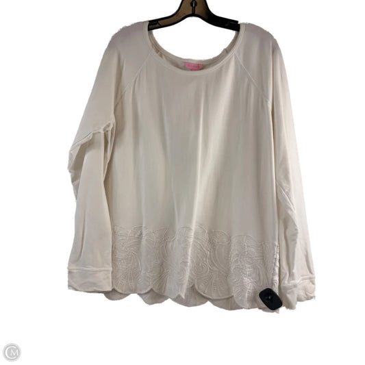 Top Long Sleeve Designer By Lilly Pulitzer In White, Size: L
