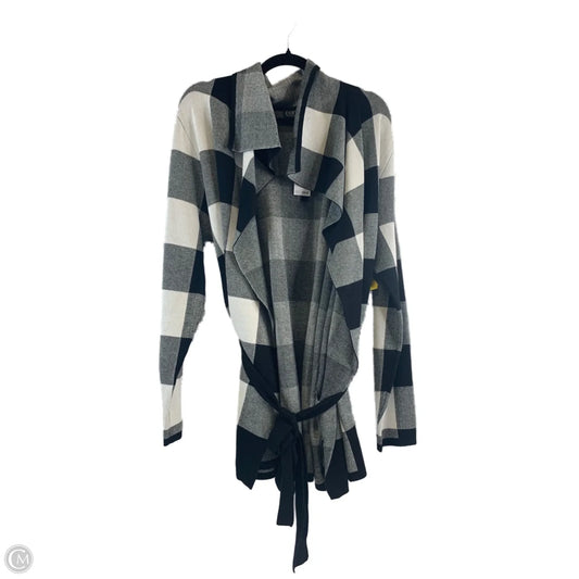 Sweater Cardigan By Context In Black & White, Size: Xl
