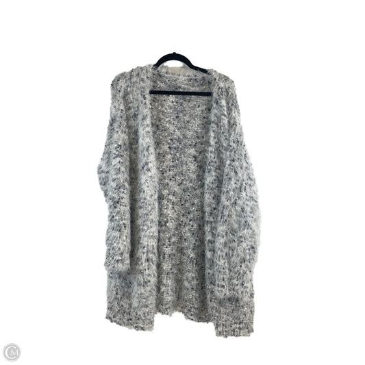 Sweater Cardigan By Shein In Grey & White, Size: 1x