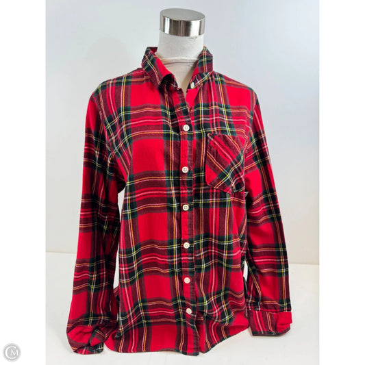 Top Long Sleeve By Old Navy In Red & Yellow, Size: L