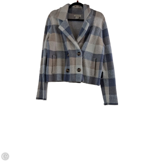 Jacket Shirt By Rachel Zoe In Blue & Tan, Size: M