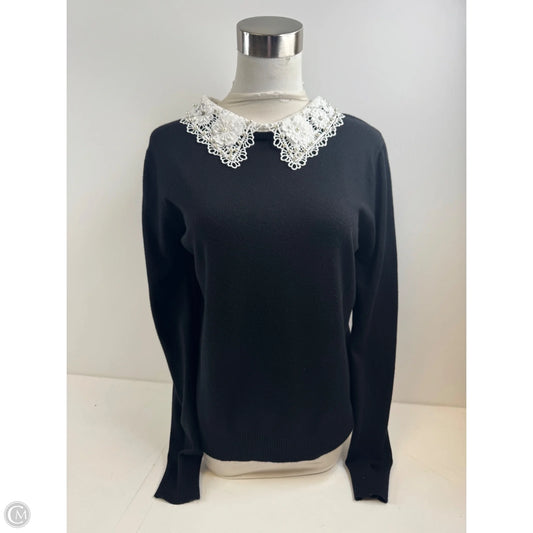 Top Long Sleeve By Sioni In Black & White, Size: M