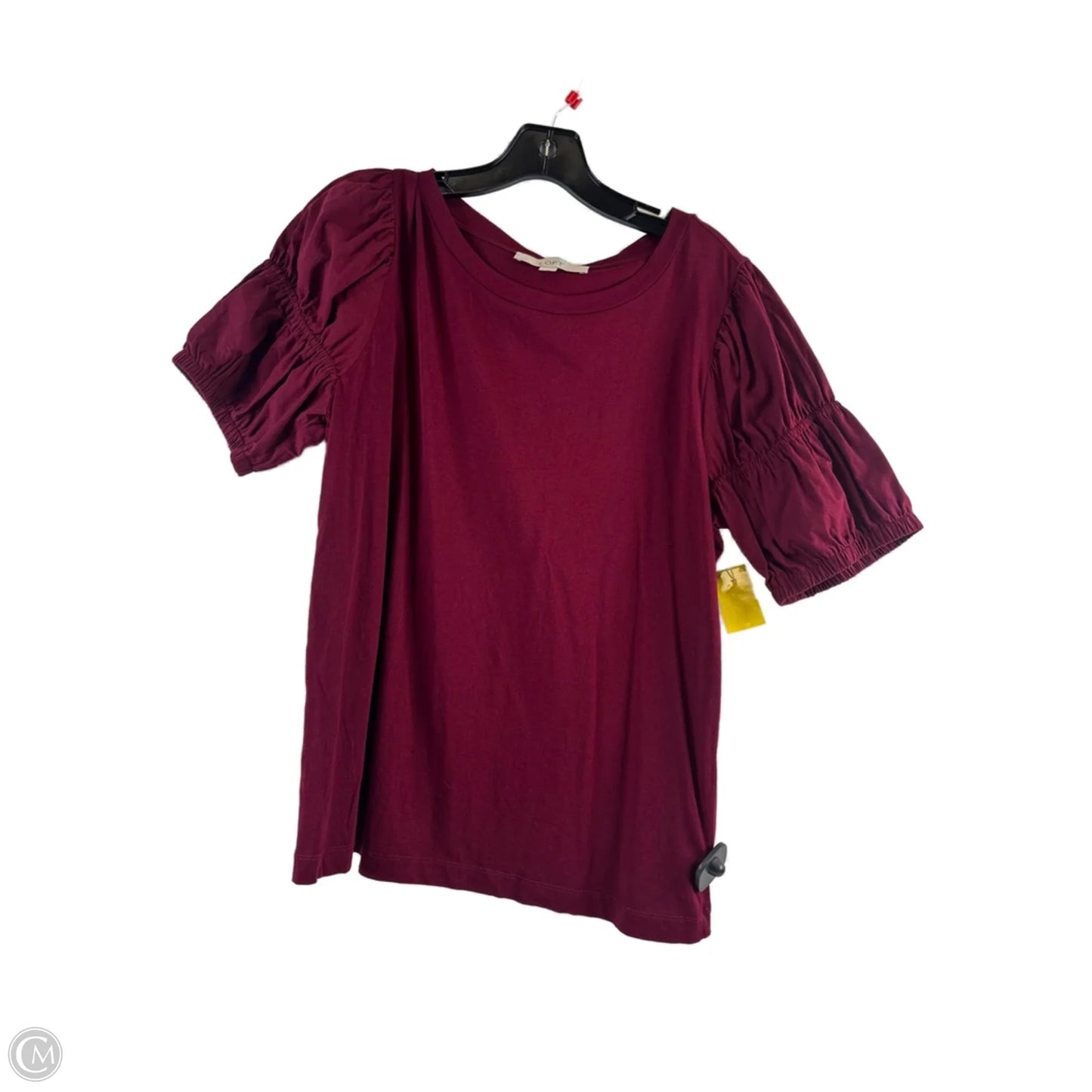 Top Short Sleeve By Loft In Red, Size: M