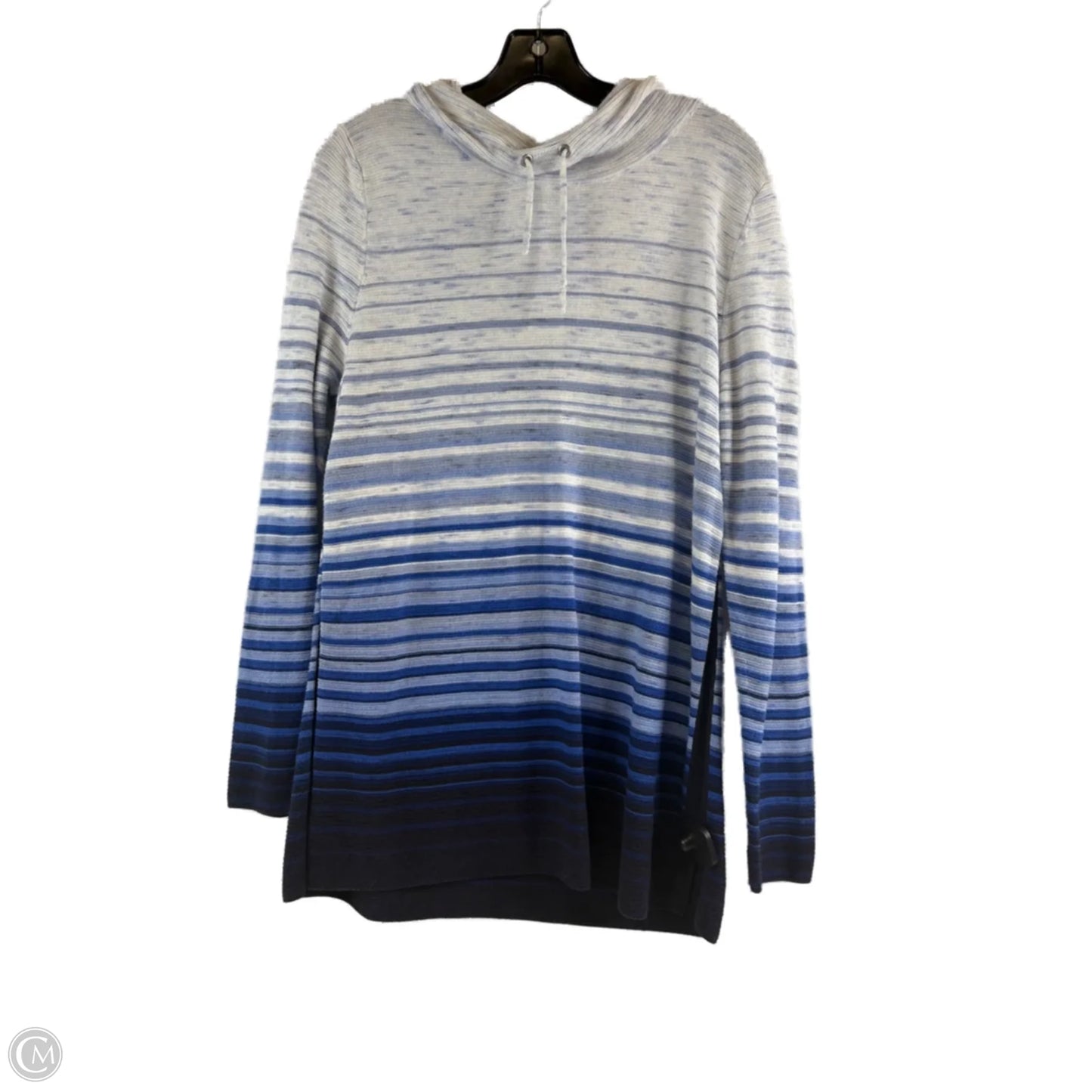 Top Long Sleeve By Talbots In Blue & White, Size: Lp