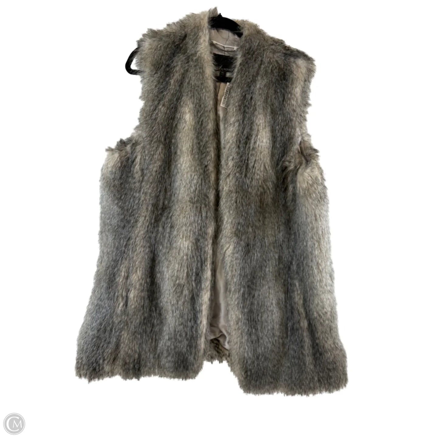 Vest Faux Fur & Sherpa By Banana Republic In Grey, Size: Xl