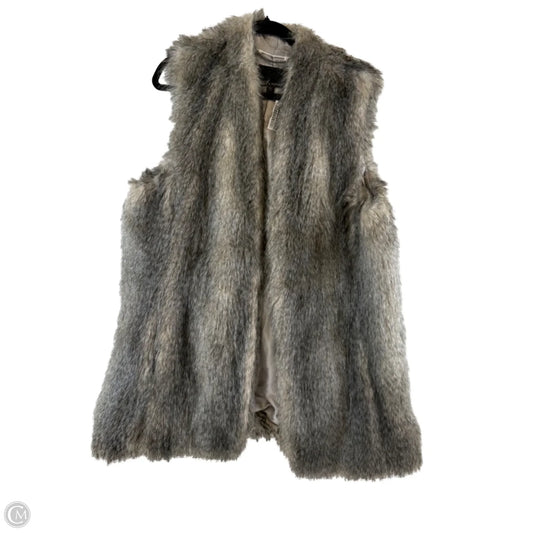 Vest Faux Fur & Sherpa By Banana Republic In Grey, Size: Xl