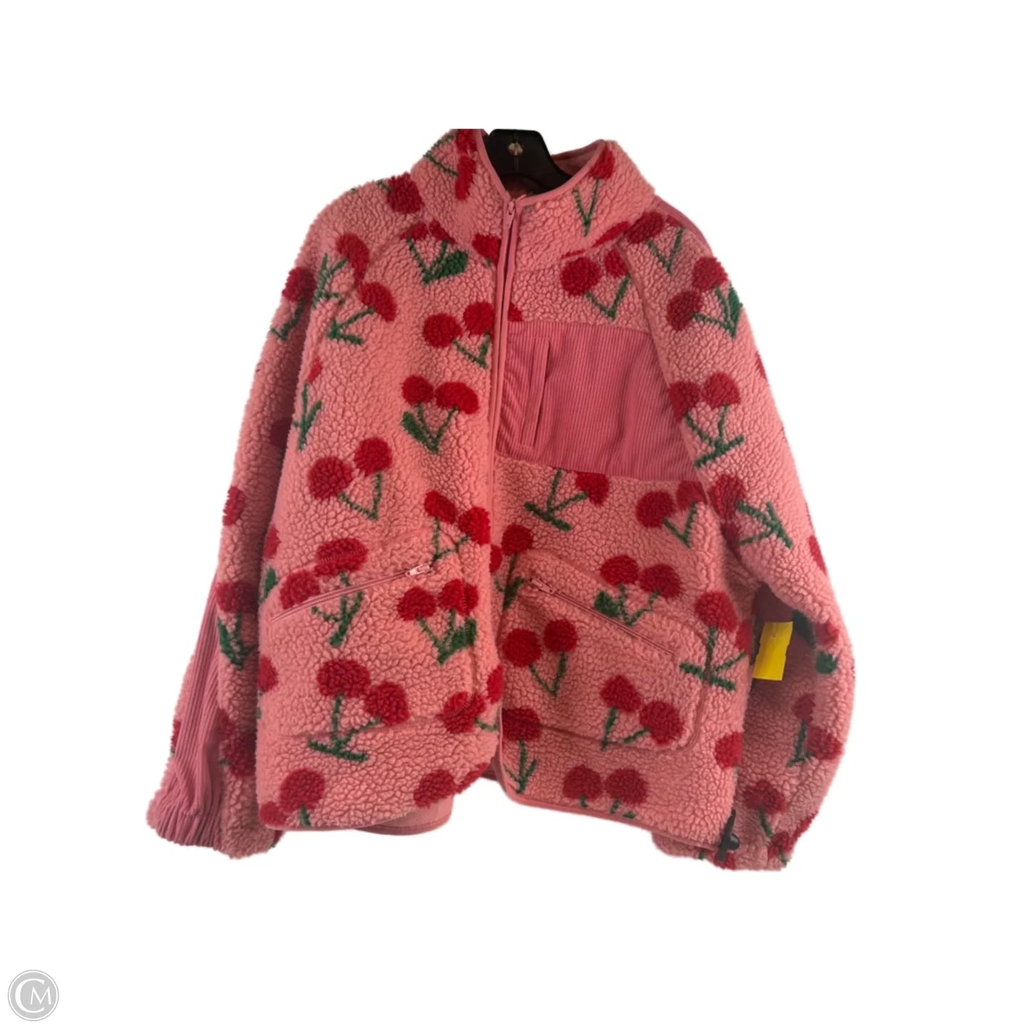 Jacket Faux Fur & Sherpa By Clothes Mentor In Pink & Red, Size: L