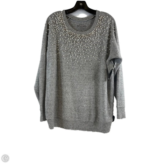 Top Long Sleeve By Torrid In Grey & White, Size: L