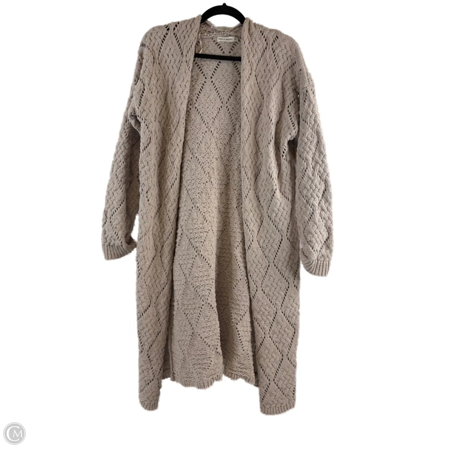 Sweater Cardigan By Moon And Madison In Beige, Size: M