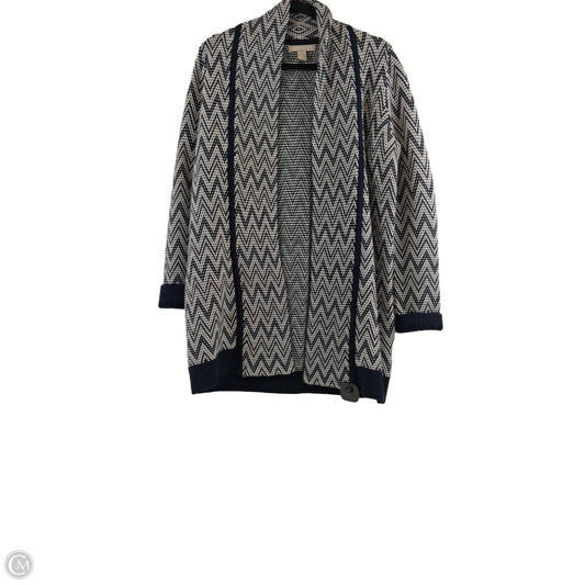 Sweater Cardigan By Banana Republic In Black & White, Size: M