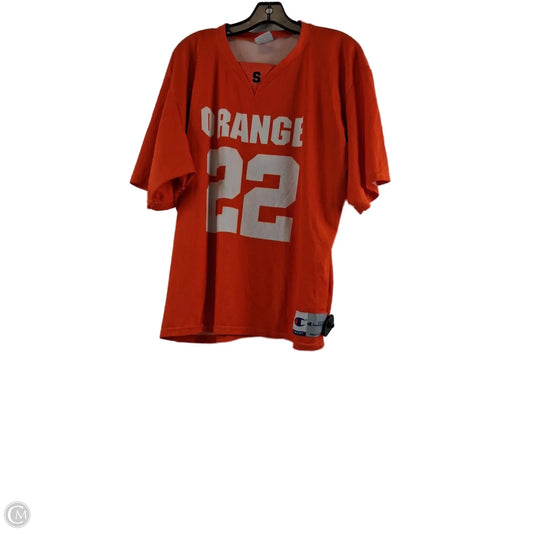 Athletic Top Short Sleeve By Clothes Mentor In Orange & White, Size: Xl
