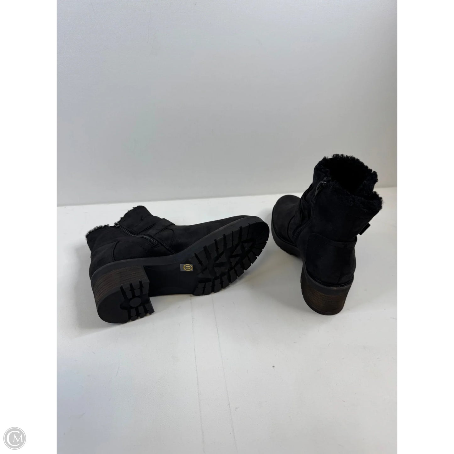 Boots Ankle Heels By Como Vintage In Black, Size: 11