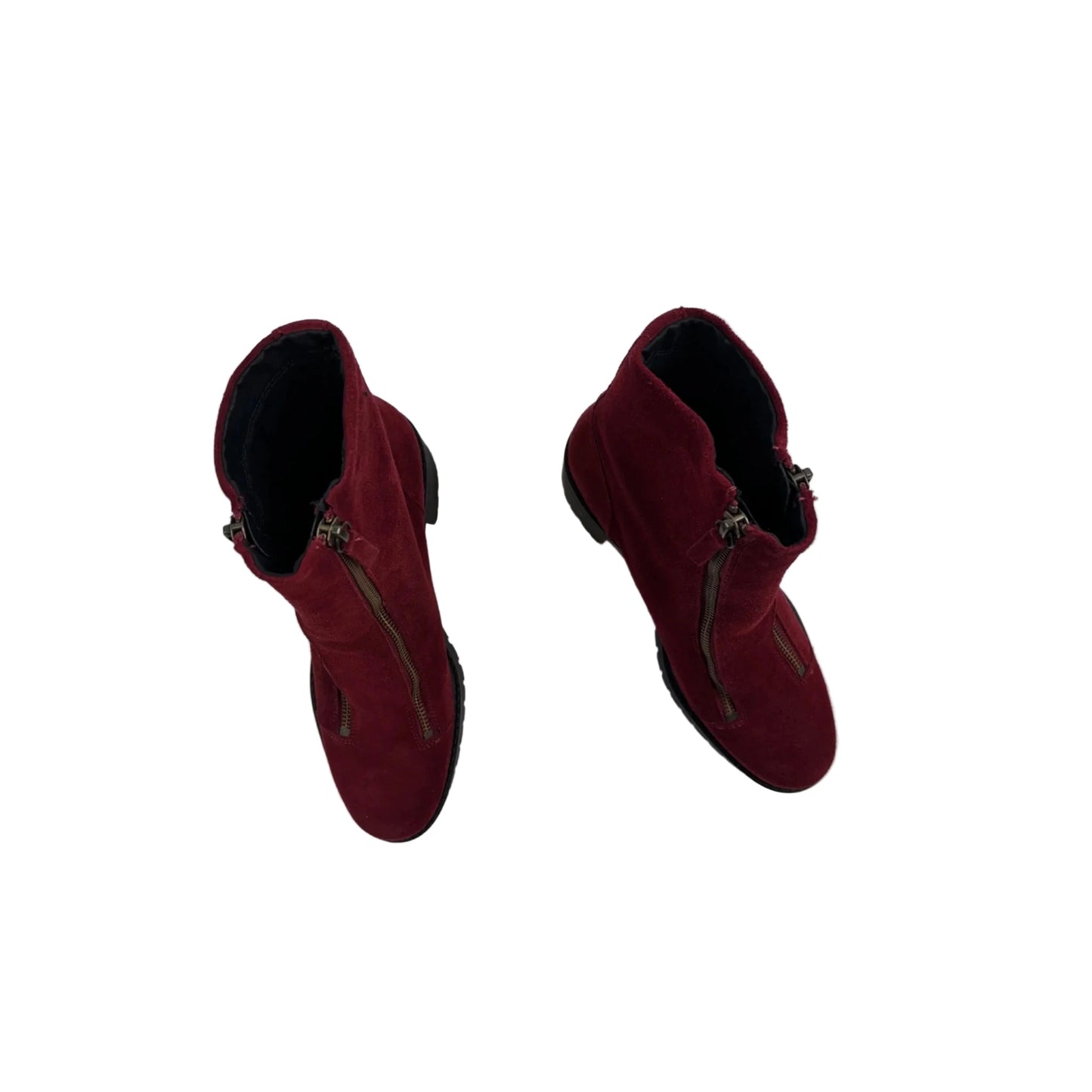 Boots Ankle Heels By Clothes Mentor In Red, Size: 7.5