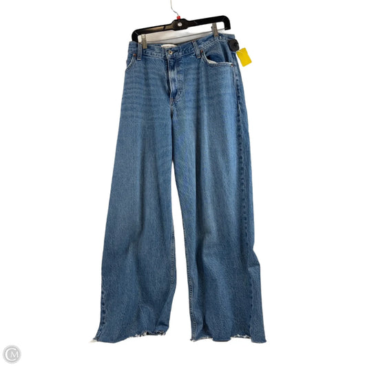 Jeans Wide Leg By Abercrombie And Fitch In Blue Denim, Size: 14