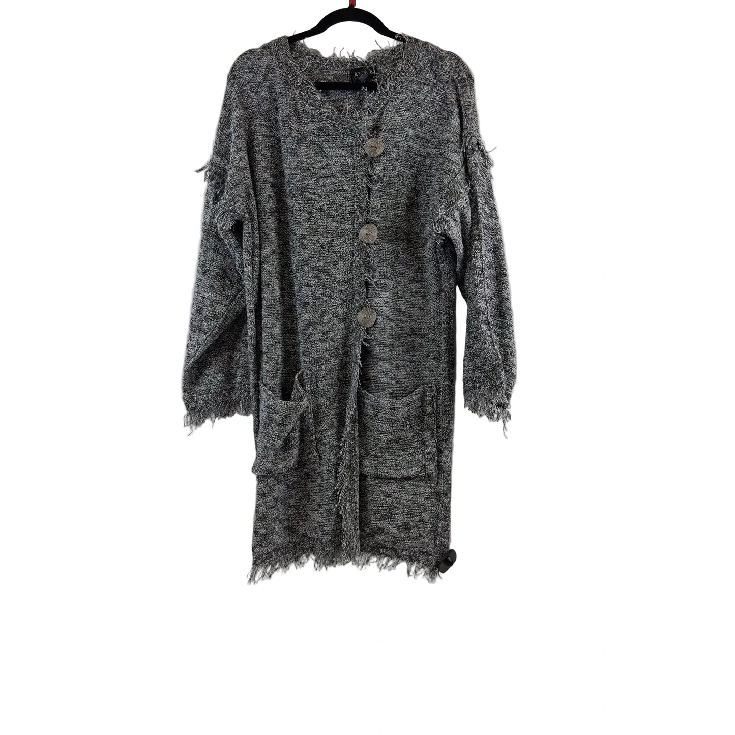 Sweater Cardigan By Akira In Black & White, Size: S