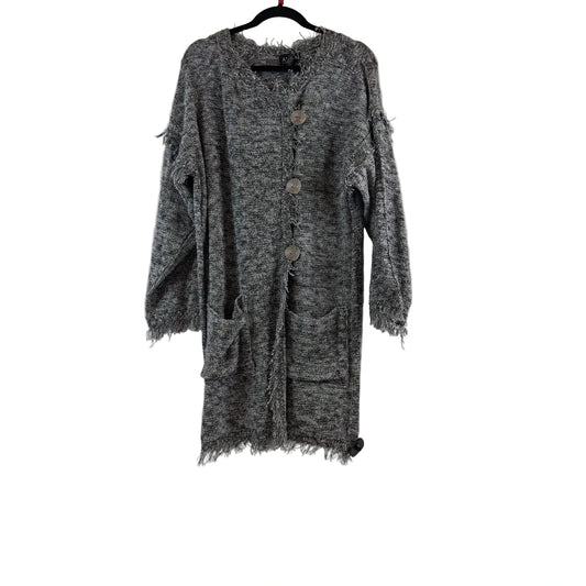 Sweater Cardigan By Akira In Black & White, Size: S