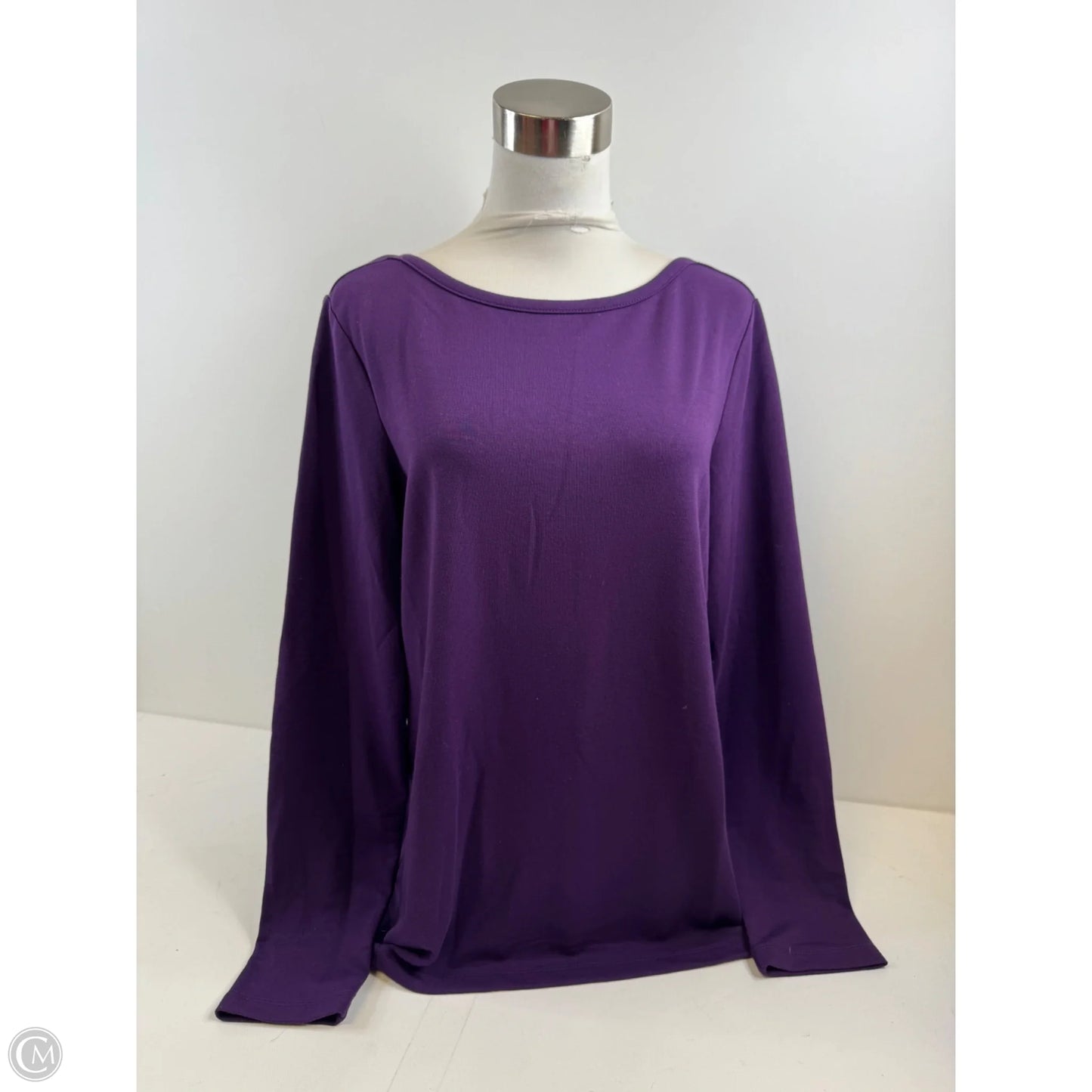 Top Long Sleeve Basic By Banana Republic In Purple, Size: L