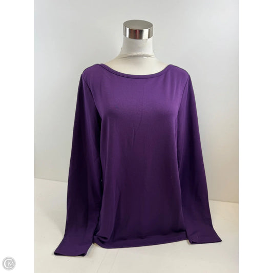 Top Long Sleeve Basic By Banana Republic In Purple, Size: L