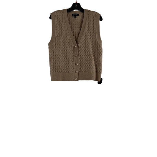 Vest Sweater By Ann Taylor In Tan, Size: L
