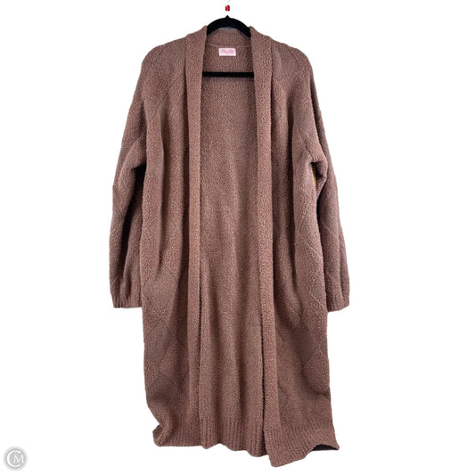 Sweater Cardigan By Pink Lily In Brown, Size: M