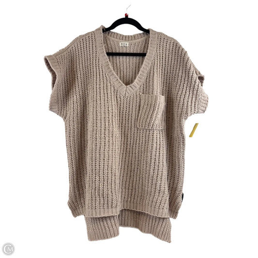 Sweater Short Sleeve By Pol In Beige, Size: M