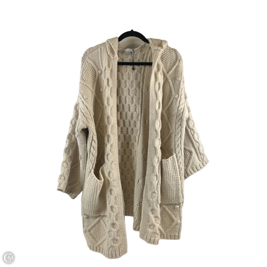 Sweater Cardigan By Zara In Cream, Size: M