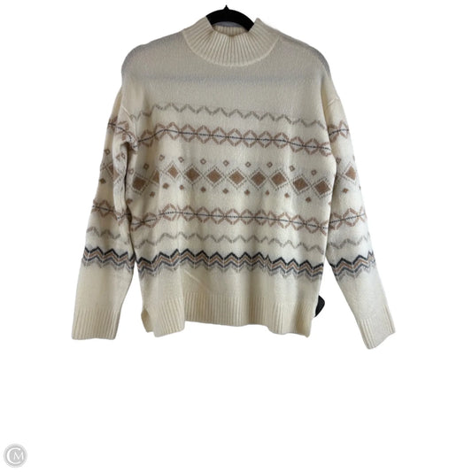 Sweater By Talbots In Cream & Tan, Size: S