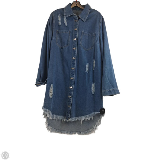 Jacket Denim By Shein In Blue Denim, Size: L