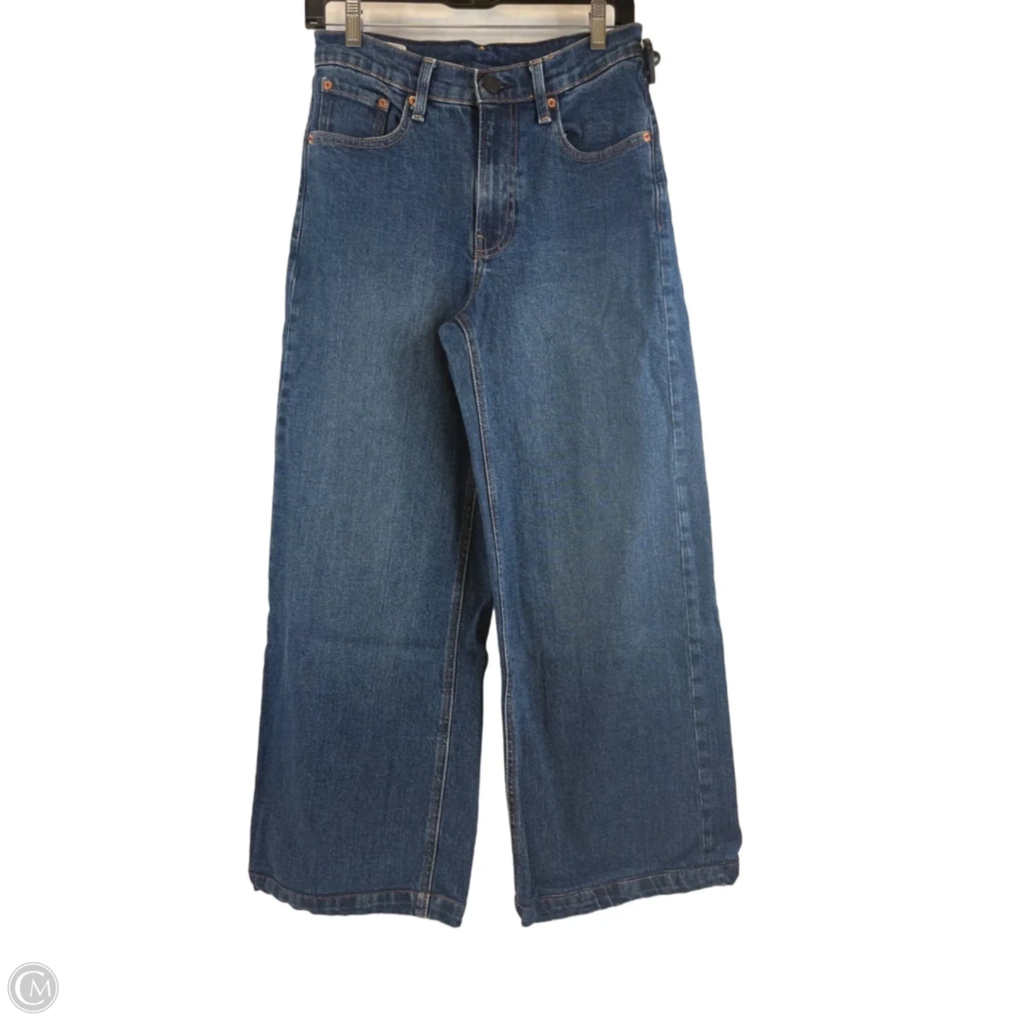 Jeans Wide Leg By Gap In Black Denim, Size: 2