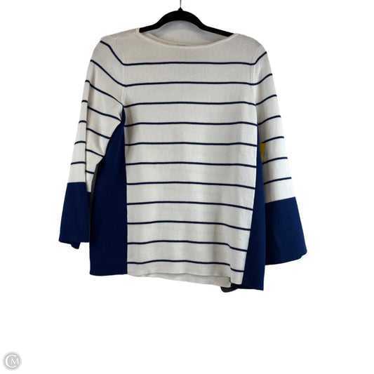 Sweater By Chicos In Blue & White, Size: M