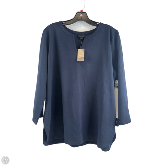 Top Long Sleeve By J. Jill In Navy, Size: L