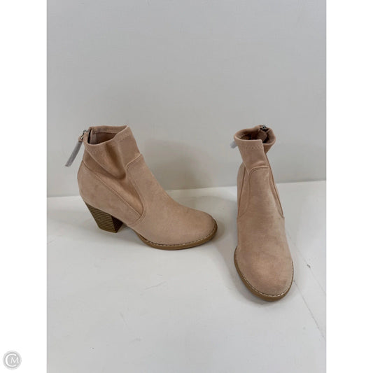Boots Ankle Heels By Clothes Mentor In Peach, Size: 6.5