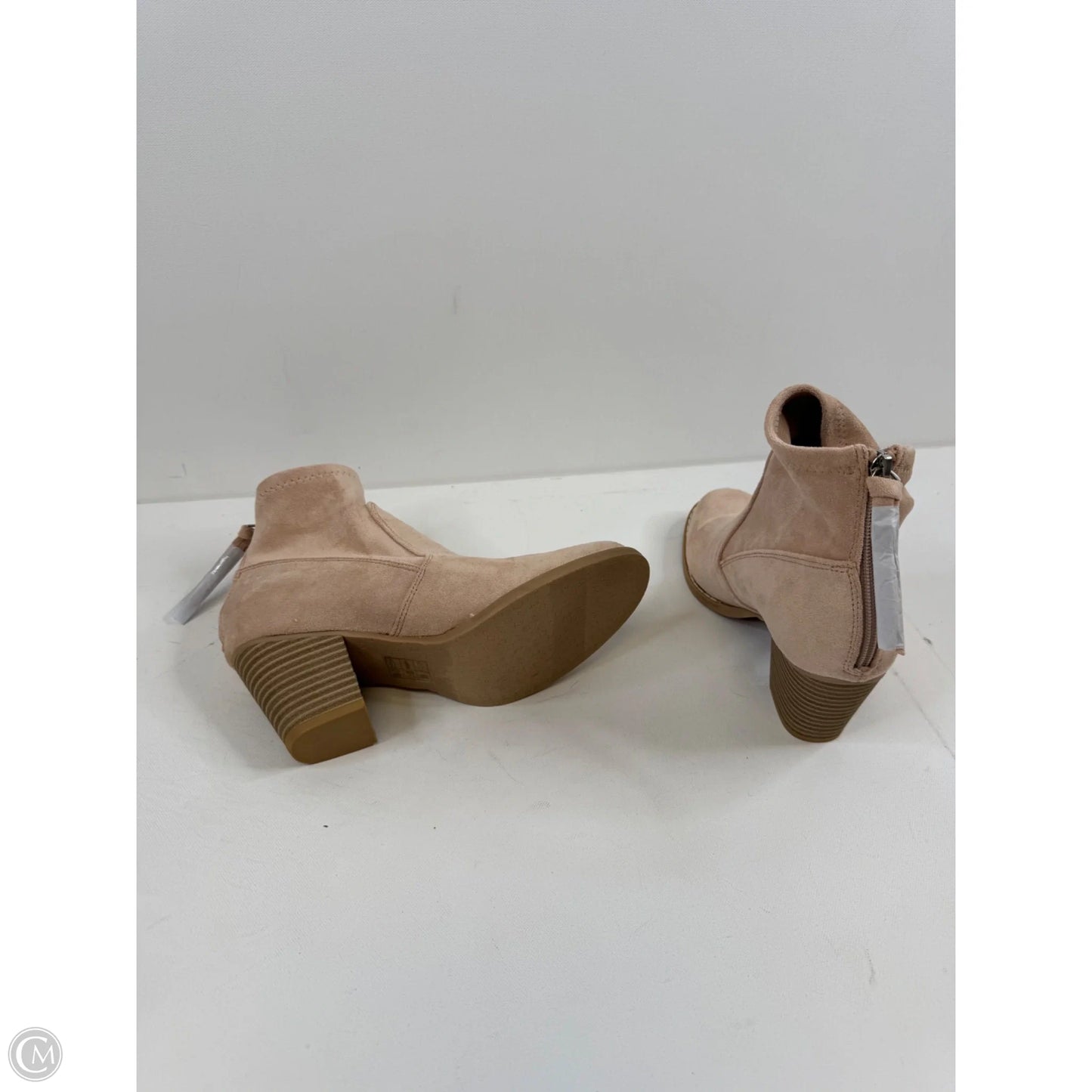 Boots Ankle Heels By Clothes Mentor In Peach, Size: 6.5