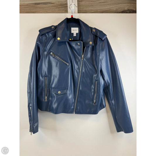 Jacket Moto By Nine West Apparel In Navy, Size: L