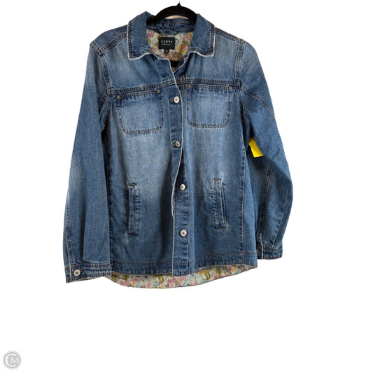 Jacket Denim By Curve Appeal In Blue Denim, Size: M