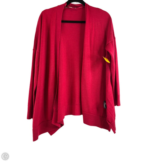 Sweater Cardigan By Loft In Red, Size: M